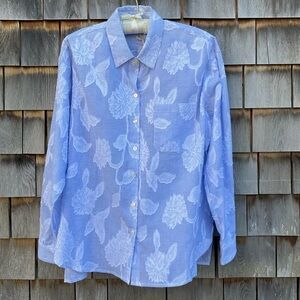 Magaschoni Blue Floral Blouse
